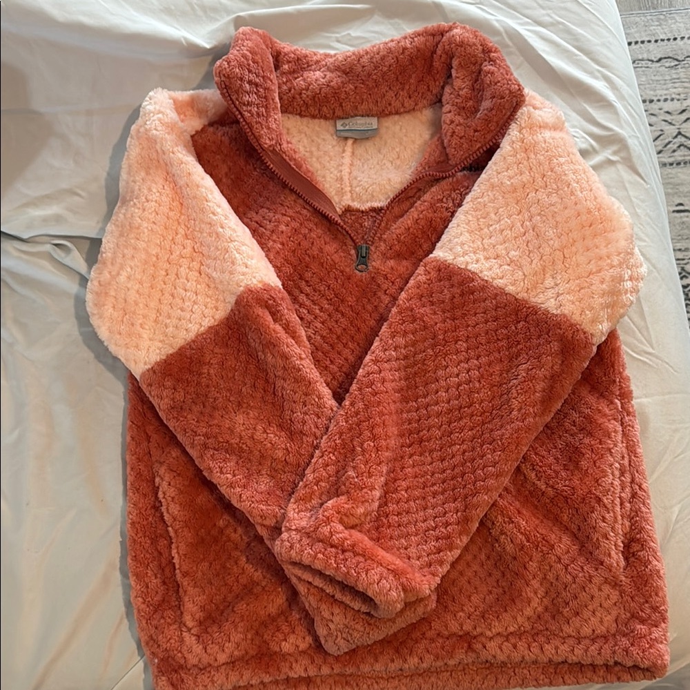 Columbia Kids' Cozy Half-Zip Hoodie - Coral and Pink